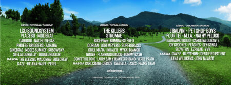 Line up Bilbao Live Festival 2022 sobre un fondo de montes verdes